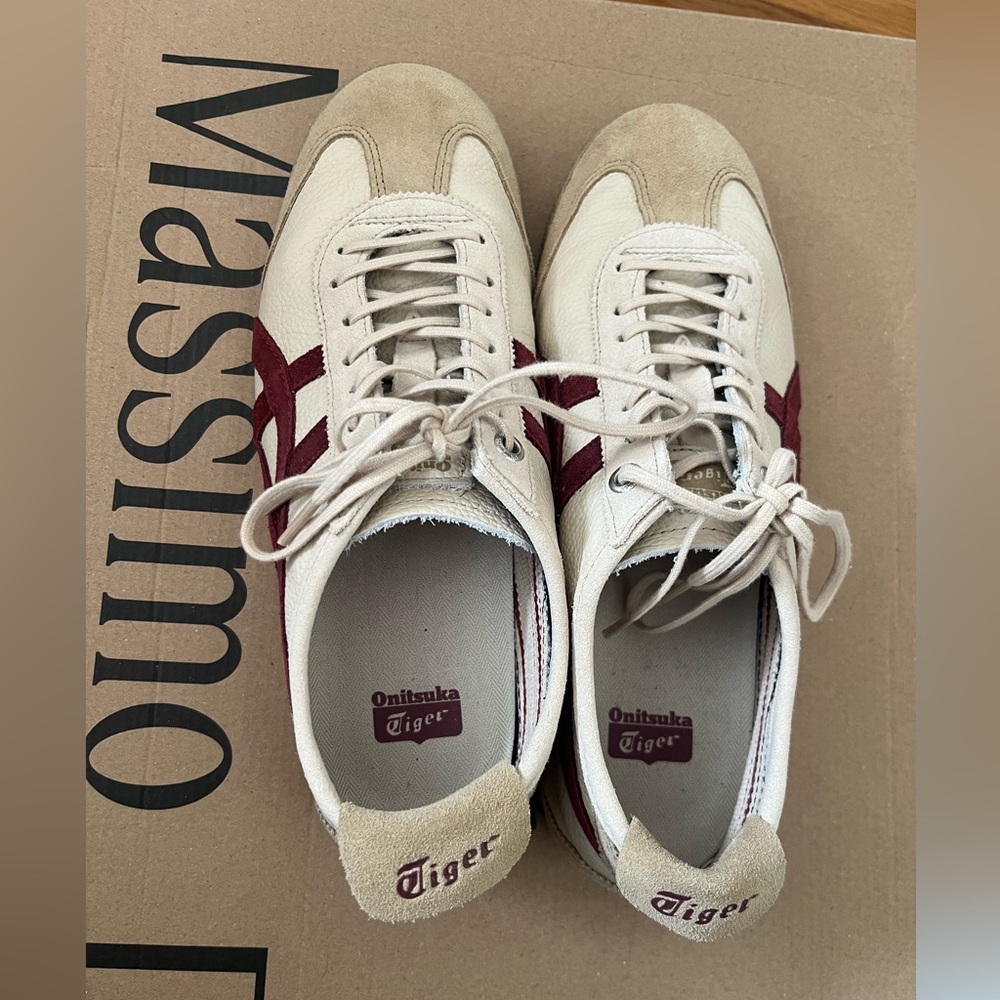 Onitsuka Tiger Mexico 66 Beige and Beet Juice Sneakers
